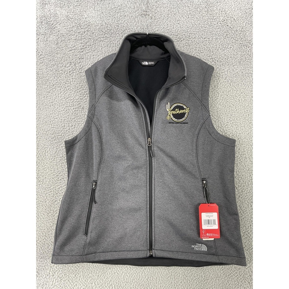 The North Face Vest Women XXL Gray WindWall Softshell Full Zip Pocket Embroidery - Picture 4 of 11